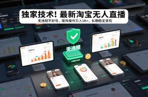 独家技术!最新淘宝无人直播:无违规不封号,矩阵操作日入1K+,长期稳定变现【揭秘】-圆梦资源站