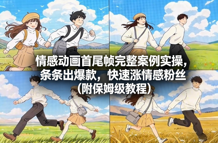 情感动画首尾帧完整案例实操，条条出爆款，快速涨情感粉丝（附保姆级教程）