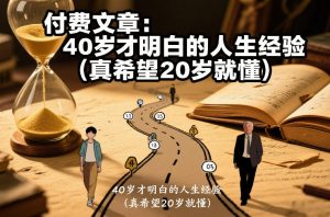 付费文章:40岁才明白的人生经验(真希望20岁就懂)-圆梦资源站