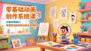 零基础动画创作系统课：从剧本到成片，掌握原创短视频动画全流程制作-圆梦资源站