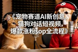 宠物赛道AI新创意，猫狗对话短视频，爆款涨粉sop全流程-圆梦资源站