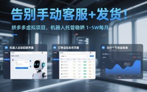告别手动客服+发货！拼多多虚拟项目，机器人托管稳賺1-5W每月【揭秘】-圆梦资源站