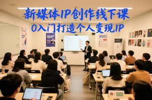 新媒体IP创作线下课,0入门打造个人变现IP-圆梦资源站
