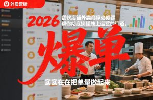 2026餐饮店铺外卖商家必修课,帮你彻底搞懂线上运营的门道,实实在在把单量做起来-圆梦资源站