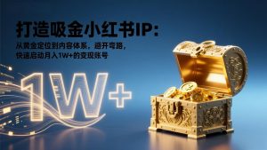 打造吸金小红书IP:从黄金定位到内容体系,避开弯路,快速启动月入1W+的变现账号-圆梦资源站