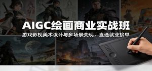 AIGC绘画商业实战班:游戏影视美术设计与多场景变现,直通就业接单-圆梦资源站