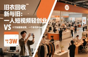 旧衣回收“新”与“旧”:一人短视频轻创业,VS十万加盟重运营,一个多月挣3W【揭秘】-圆梦资源站