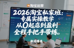 2026淘宝私家班:专属实操教学,从0起店到盈利,全程手把手带练-圆梦资源站