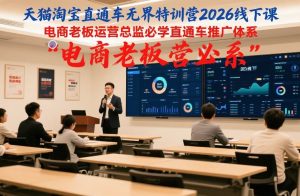 天猫淘宝直通车无界特训营2026线下课，电商老板运营总监必学直通车推广体系-圆梦资源站