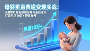 母婴垂直赛道变现实战：深度解析三大阶段起号与选品逻辑，打造月销10万+带货账号-圆梦资源站