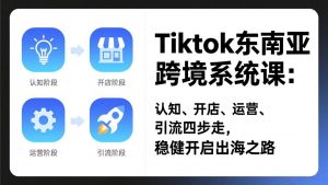 TikTok东南亚跨境系统课：认知、开店、运营、引流四步走，稳健开启出海之路-圆梦资源站
