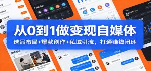 从0到1做变现自媒体:选品布局+ 爆款创作+私域引流,打通赚钱闭环-圆梦资源站