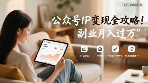 公众号IP变现全攻略，学习定位、AI写作、钩子设计与转化，构建获客闭环，副业月入过万-圆梦资源站