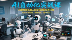 AI自动化实战课：20款智能机器人自动化您的业务任务，轻松节省时间，降低成本，提升利润-圆梦资源站