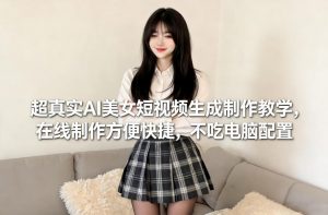 超真实AI美女短视频生成制作教学,在线制作方便快捷,不吃电脑配置,快速起号涨粉-圆梦资源站