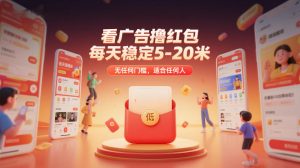 看广告撸红包，每天稳定5-20米，无任何门槛，适合任何人-圆梦资源站