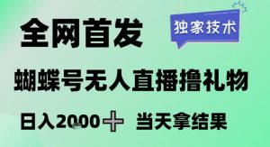 2026最新蝴蝶号无人直播掘金，独家技术，全网首发小白做了一个月收益3W，长期稳定可做【揭秘】-圆梦资源站