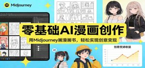 零基础AI漫画创作：用Midjourney画漫画书，轻松实现创意变现-圆梦资源站