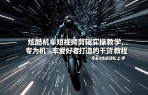 炫酷机车短视频剪辑实操教学，专为机车爱好者打造的干货教程，零基础也能轻松上手-圆梦资源站