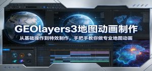 GEOlayers3地图动画制作：从基础操作到特效制作，手把手教你做专业地图动画-圆梦资源站