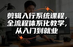 剪辑入行系统课程，全流程体系化教学，从入门到就业-圆梦资源站