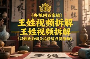 央视网百家姓–王姓视频拆解，以姓氏为噱头拉停留点赞涨粉-圆梦资源站