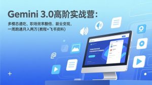 Gemini 3.0高阶实战营：多模态通吃、职场效率翻倍、副业变现，一周跑通月入两万(教程+飞书资料-圆梦资源站