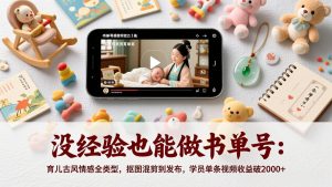 没经验也能做书单号：育儿古风情感全类型，抠图混剪到发布，学员单条视频收益破2000+-圆梦资源站