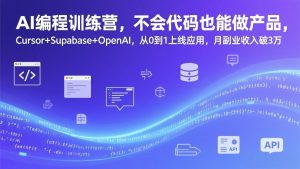 AI编程训练营，不会代码也能做产品，Cursor+Supabase+OpenAI，从0到1上线应用，月副业收入破3万-圆梦资源站