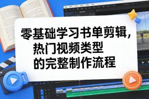 零基础学习书单剪辑，热门视频类型的完整制作流程(更新2026)-圆梦资源站