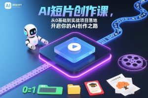 AI短片创作课，从0基础到实战项目落地，开启你的AI创作之路(更新)-圆梦资源站