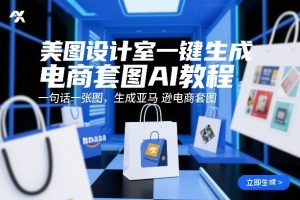 美图设计室一键生成电商套图AI教程，一句话一张图，生成亚马逊电商套图-圆梦资源站