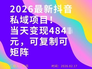 26年最新抖音私域玩法,当天变现4张+,可复制可粘贴,新手小白可做-圆梦资源站