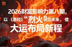 2026财富影响力第八期,以《易经》智慧洞见未来,借“离火”大运布局新程-圆梦资源站