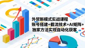 外贸新模式实战课程-更新2月,账号搭建+截流技术+AI矩阵+独家方法实现自动化获客-圆梦资源站