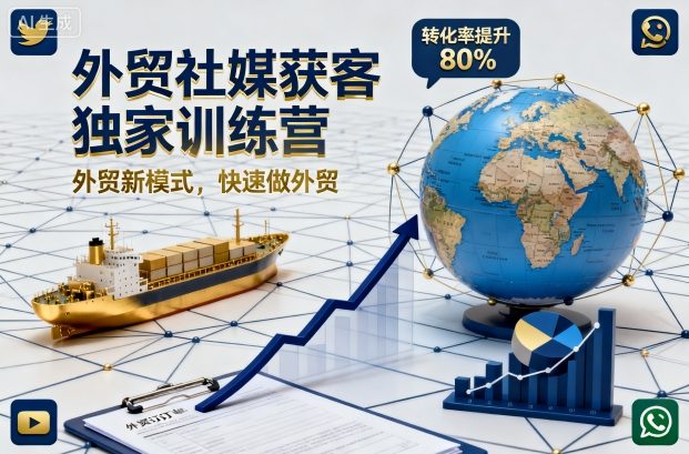 外贸社媒获客独家训练营，外贸新模式，快速做外贸（更新26年2月）